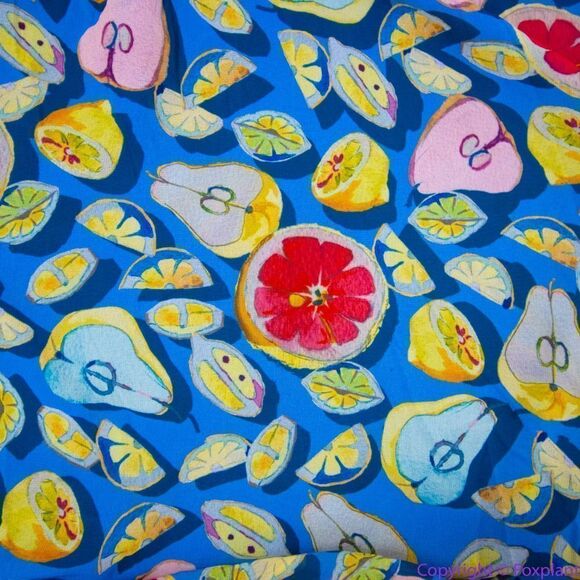 Anthropologie Blue Fruit Print High Low Dress - Picture 4 of 16